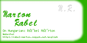 marton rabel business card